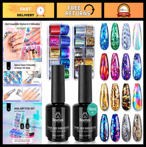 Nail foil art - nail,