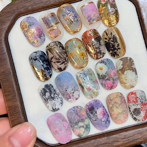 Flower plaid nail foils - flower,