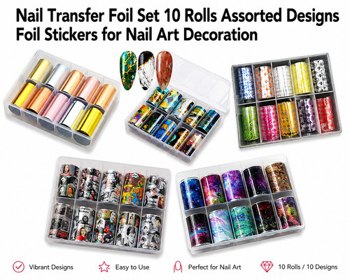 Nail transfer foil set - transfer, 10